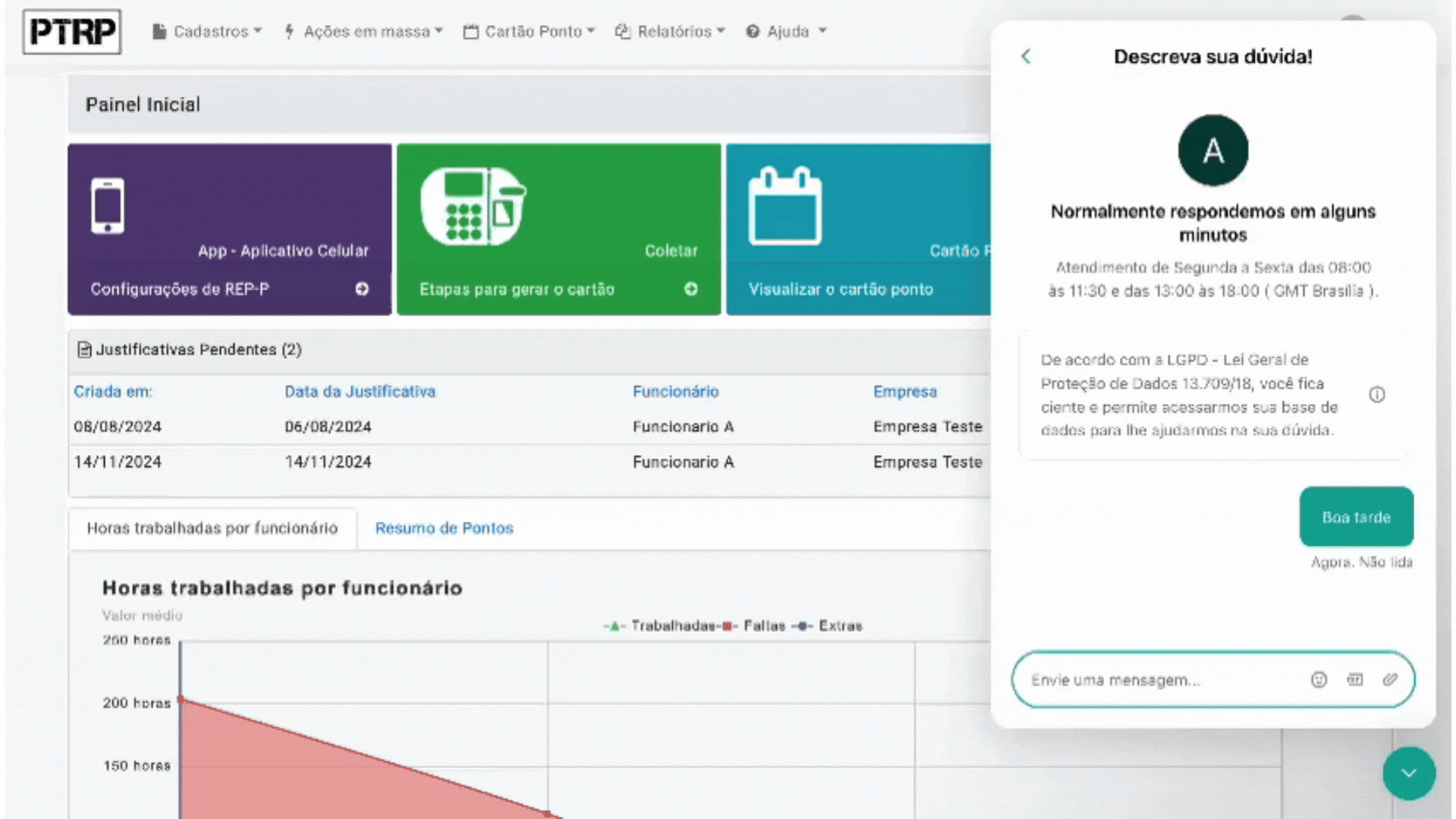 Suporte especializado sempre disponivel